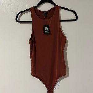High neck tank top body contour body suit from Express